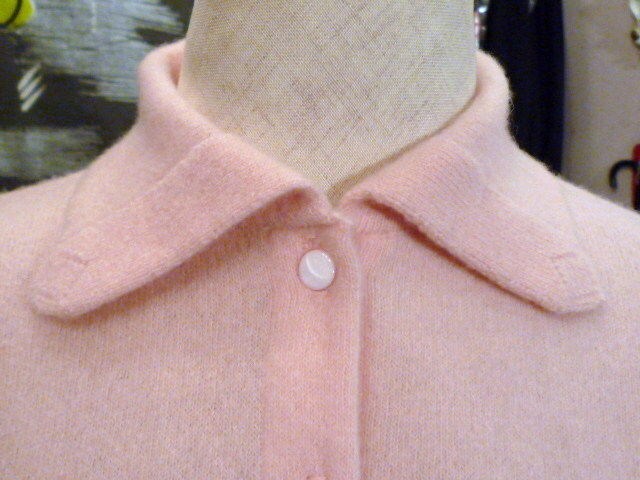 画像: ヴィンテージ 50's ベイビーピンクカシミヤ半袖セーター