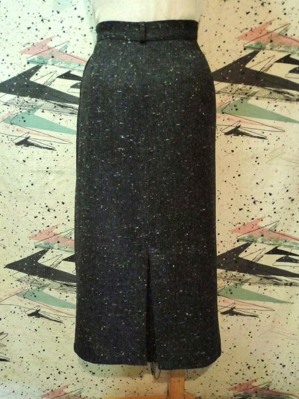画像: ヴィンテージ　50's ツイードネップタイトスカート 