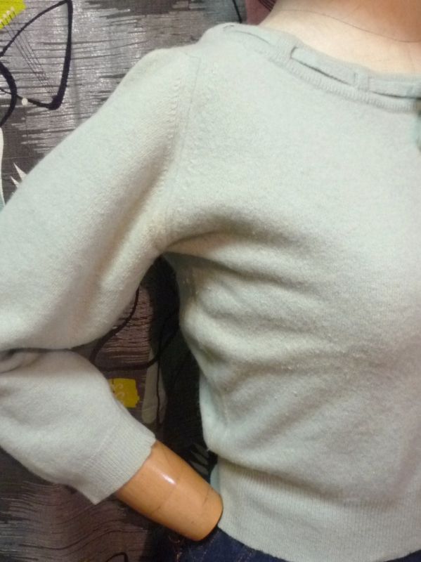 画像: ヴィンテージ 50ｓ ミントグリーン リボン七分袖 セーター